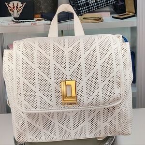 Karl Lagerfeld Cream Perforated Backpack